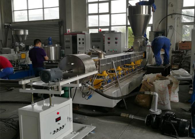 Mesin Granulator Plastik Output Dhuwur, Mesin Extruder Sekrup Ganda Motor AC