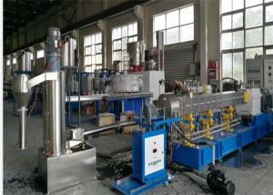 ສາຍການຜະລິດ Masterbatch ຕາມແນວນອນ , Single Screw Plastic Extruder Machine