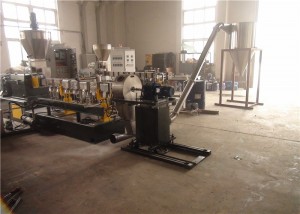 PLA Biodegradable Pellets Plastic Extrusion Machine Air Cooling Die Face Cutting វិធី