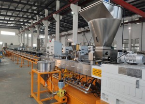 Lanmidon mayi biodégradables plastik i grenn fè machin, PP extruder machin 90kw