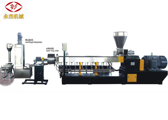 قارا Masterbatch Extruder سۇلياۋ قايتا پىششىقلاش ماشىنىسى 1.1kw بېقىش سىستېمىسى بار