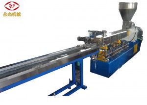 Color Masterbatch ធ្វើ Pellet Twin Screw Extruder Machine Water Strand Cutting
