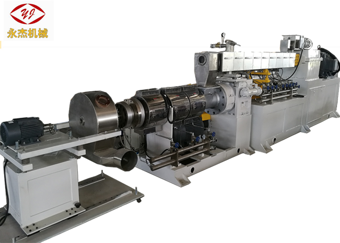 Macchina per estrusione di plastica a doppia fase per pellet in PVC capacità 400-500 kg / h