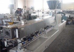 Double Screw Extruder Machine, PET Пластик кайра иштетүү Extruder Machine 400kg / H