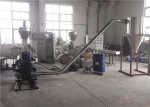PLA Biologisch afbreekbare Pellets Plastic Extrusie Machine Luchtkoeling Matrijs Gezicht Snijmanier