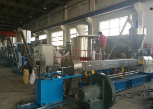 PLA Biodegradable Pelet Plastic Extrusion Machine Air Cooling Die Face Cutting Way