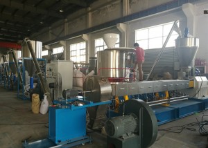 PLA Biodegradable Pellets Plastic Extrusion Machine Air Cooling Die Face Cutting វិធី
